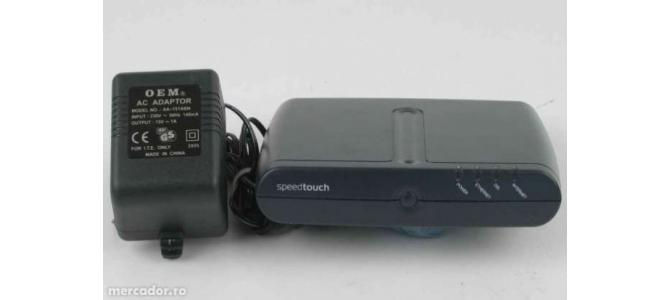 Modem cu Router Speedtouch 516v6 + transformator 18V 0.6A