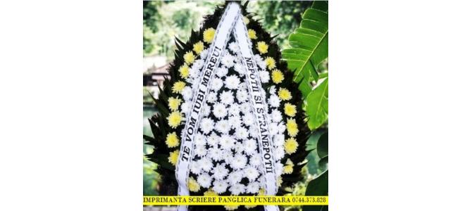 Imprimanta scriere panglici funerare si florale.