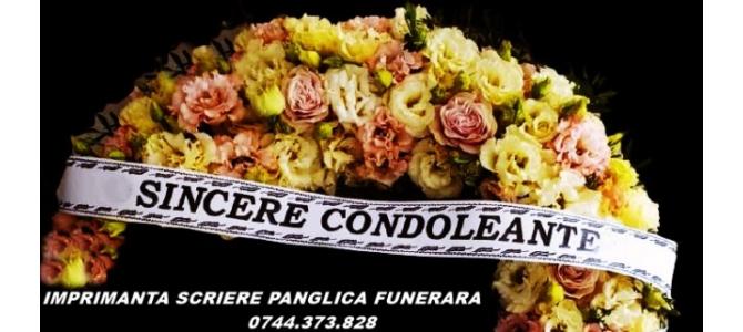 Imprimanta scriere panglici funerare si florale 0744373828.