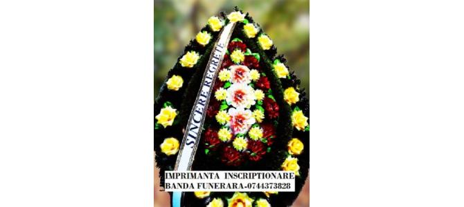 Sistem scriere panglica funerara, florala