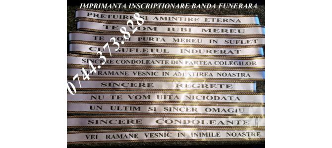 Imprimanta panglica mesaj – text lenta funerara.