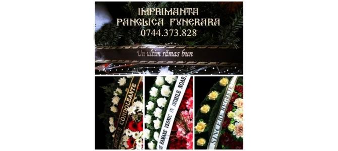 Imprimant? scriere panglici coroane funerare