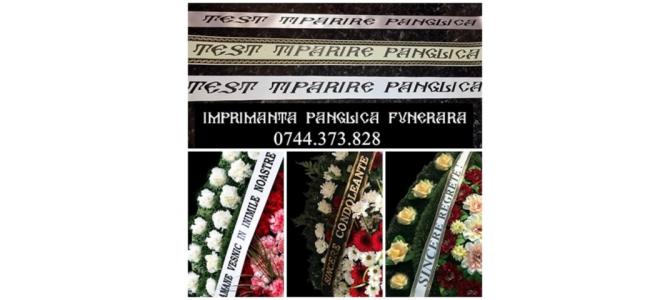 Sistem scriere panglici coroane funerare