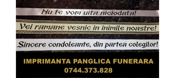 Imprimanta scriere panglica coroana funerara, pompe funebre.